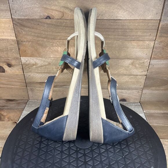 Clarks Womens Size 7.5 M Qwin Adoria Multi Color Leather Suede Comfort Sandals - Picture 8 of 10